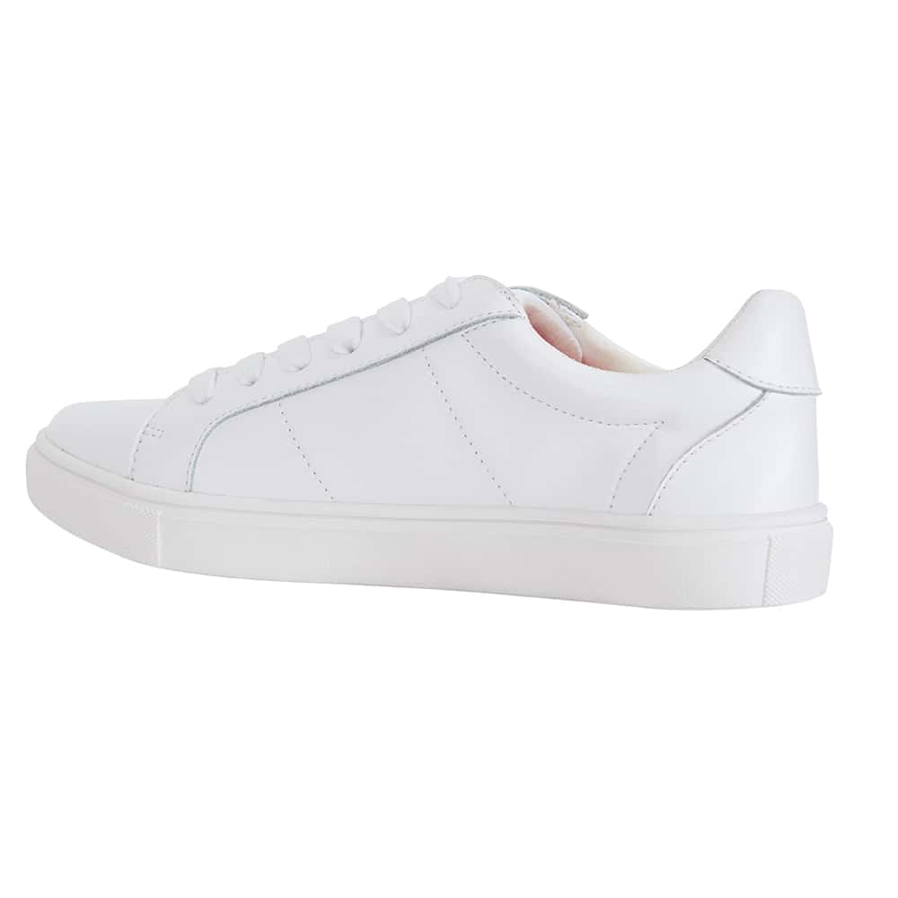 Savage Sneaker in White And Gold Leather