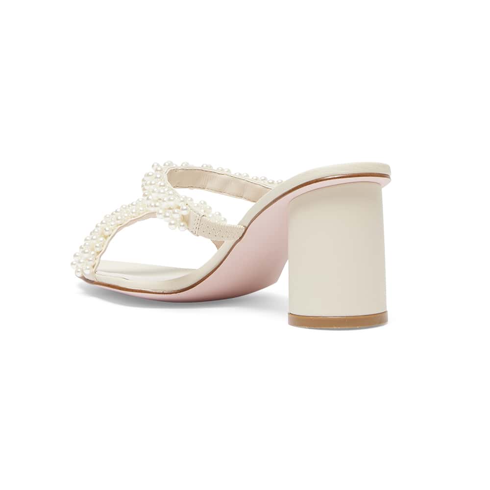 Scarlet Heel in Ivory Smooth