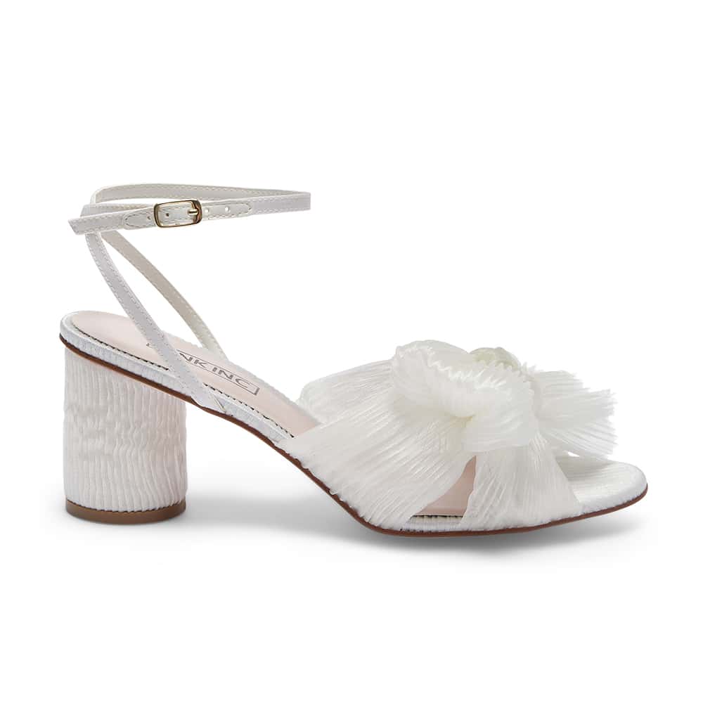Secret Heel in Ivory Fabric Pink Inc Shoe HQ