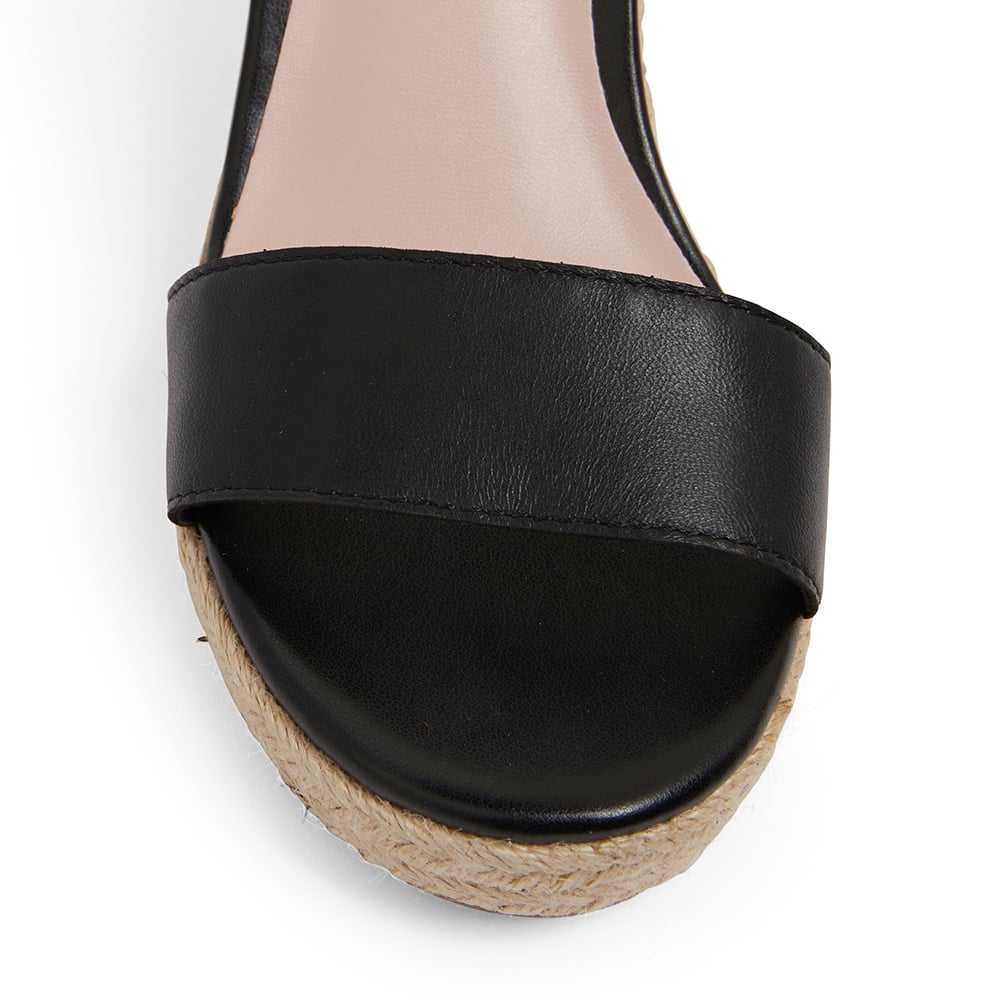 Shadow Espadrille in Black Leather