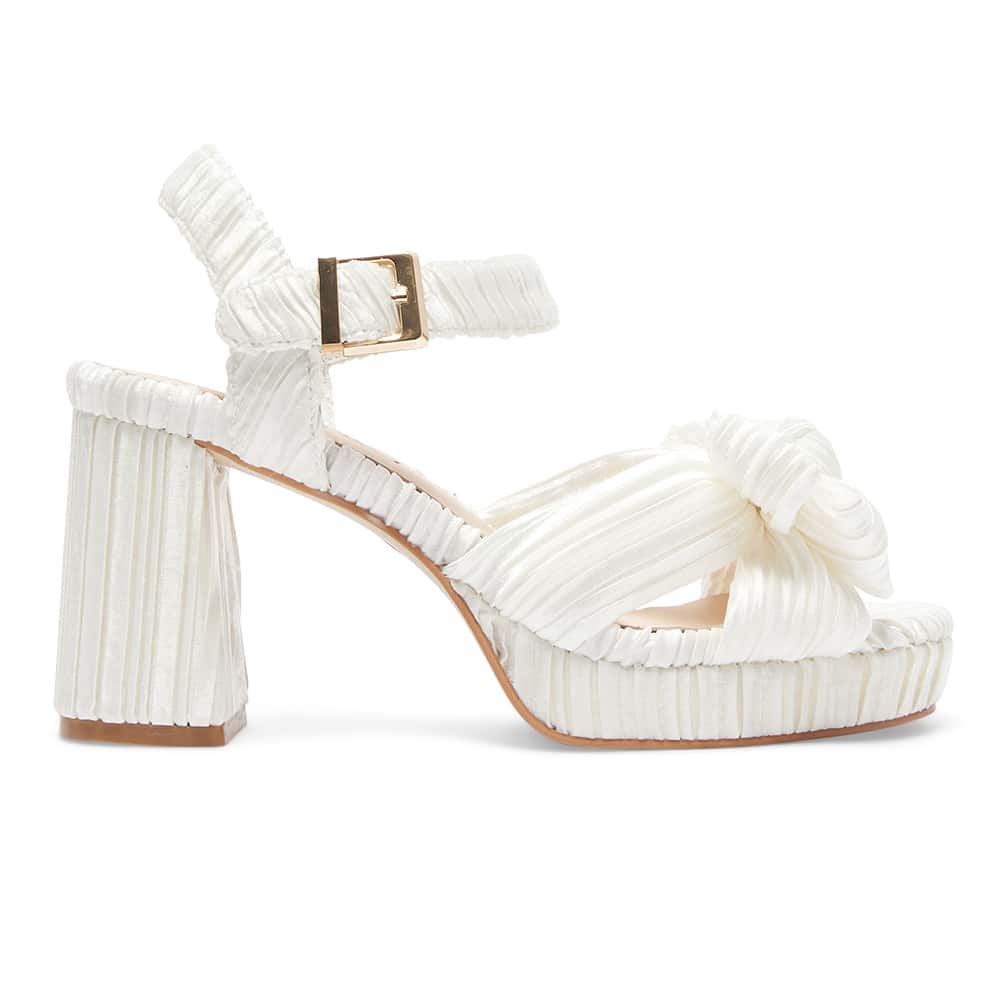 Sherbet Heel in Ivory Pleat