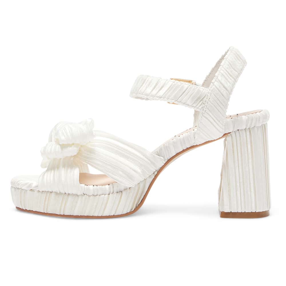 Sherbet Heel in Ivory Pleat