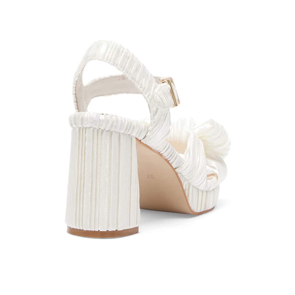 Sherbet Heel in Ivory Pleat