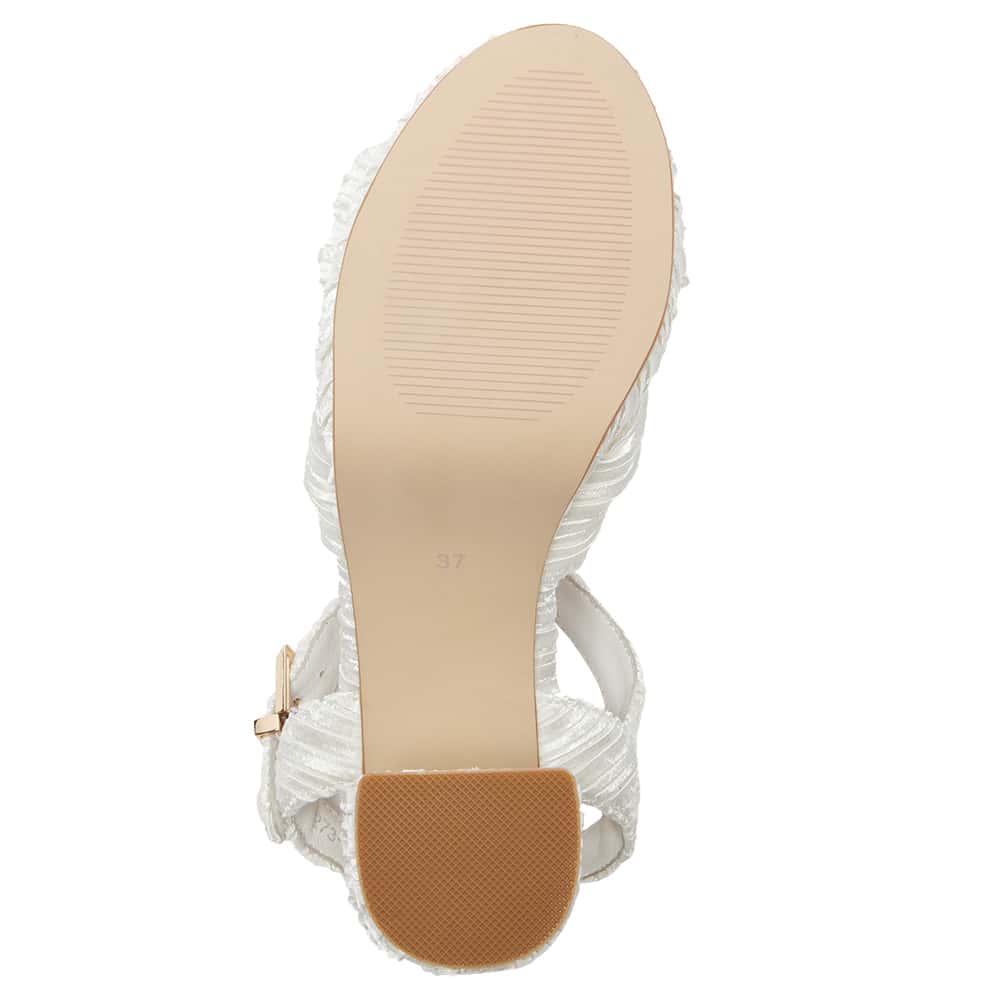 Sherbet Heel in Ivory Pleat