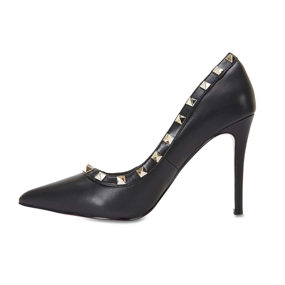 Sierra Heel in Black Leather