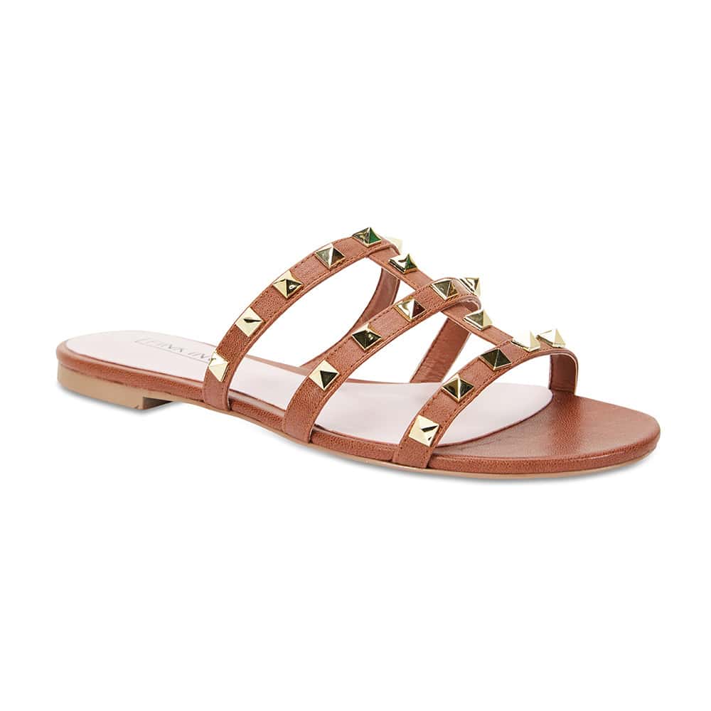 Spain Slide in Tan Leather