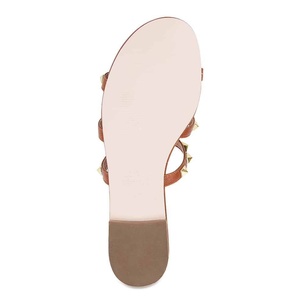 Spain Slide in Tan Leather