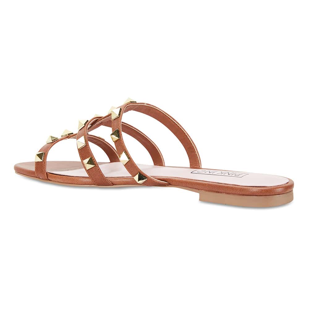 Spain Slide in Tan Leather