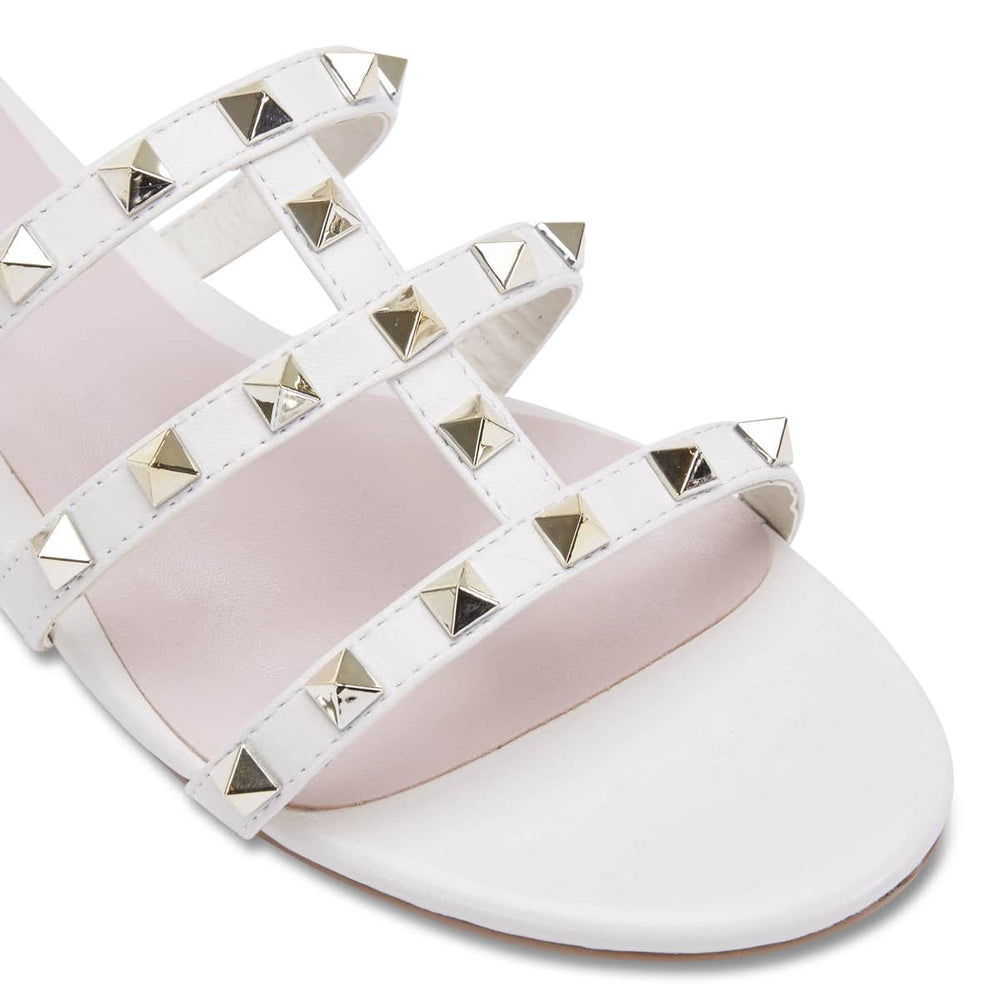 Spain Slide in White Leather