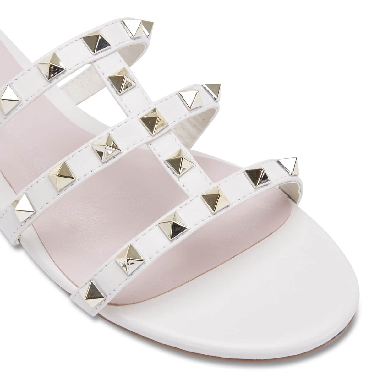 Spain Slide in White Leather