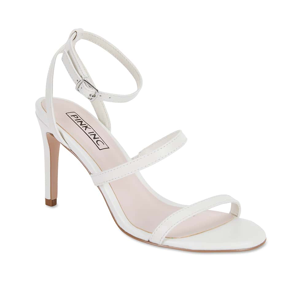 Testify Heel in White Leather