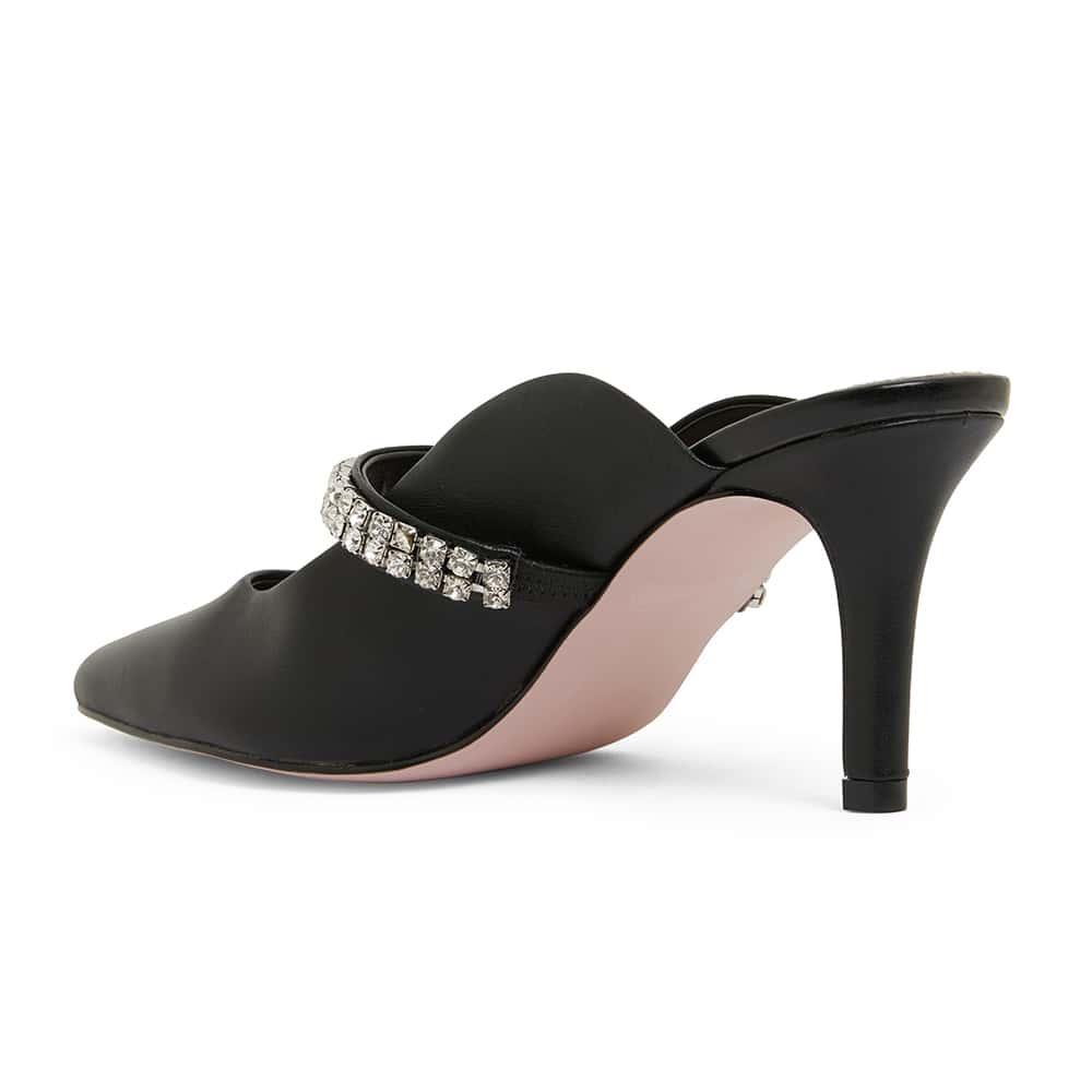 Vanity Heel in Black Leather