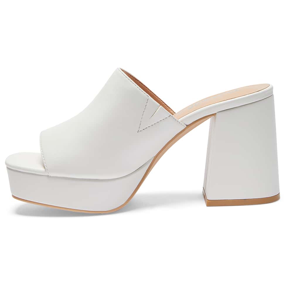 Ace Heel in White Smooth