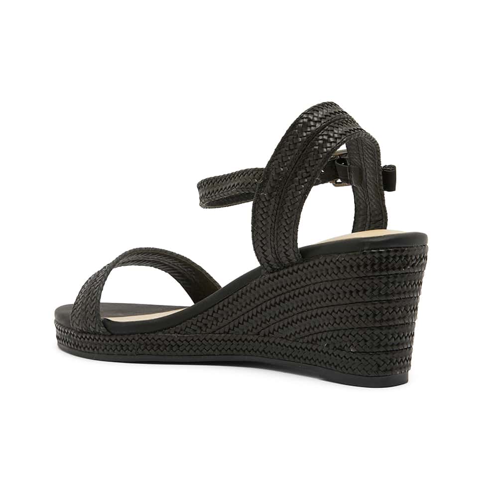 Adena Heel in Black Smooth