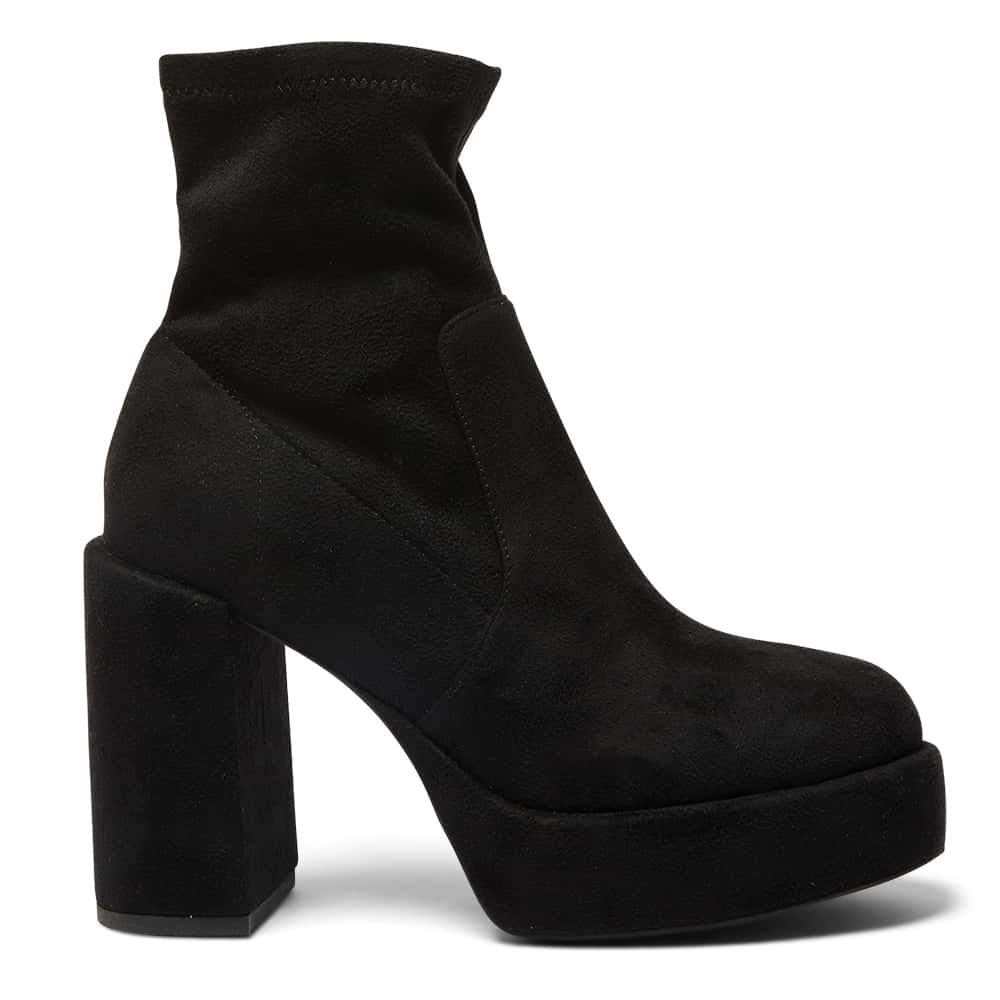 Baker Boot in Black Stretch Suede