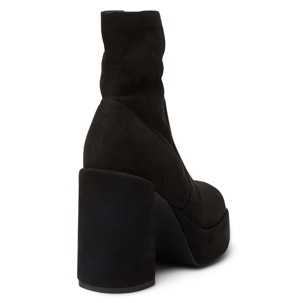 Baker Boot in Black Stretch Suede