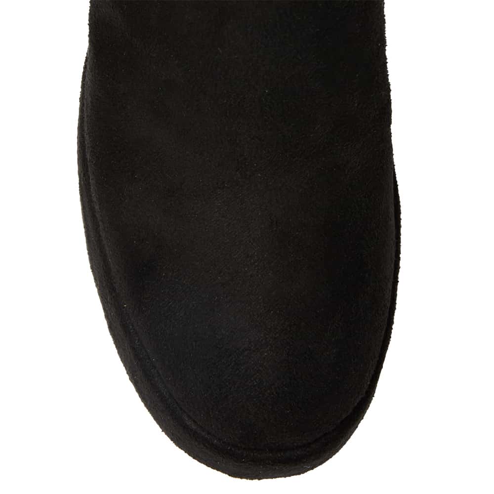 Benedict Boot in Black Stretch Suede
