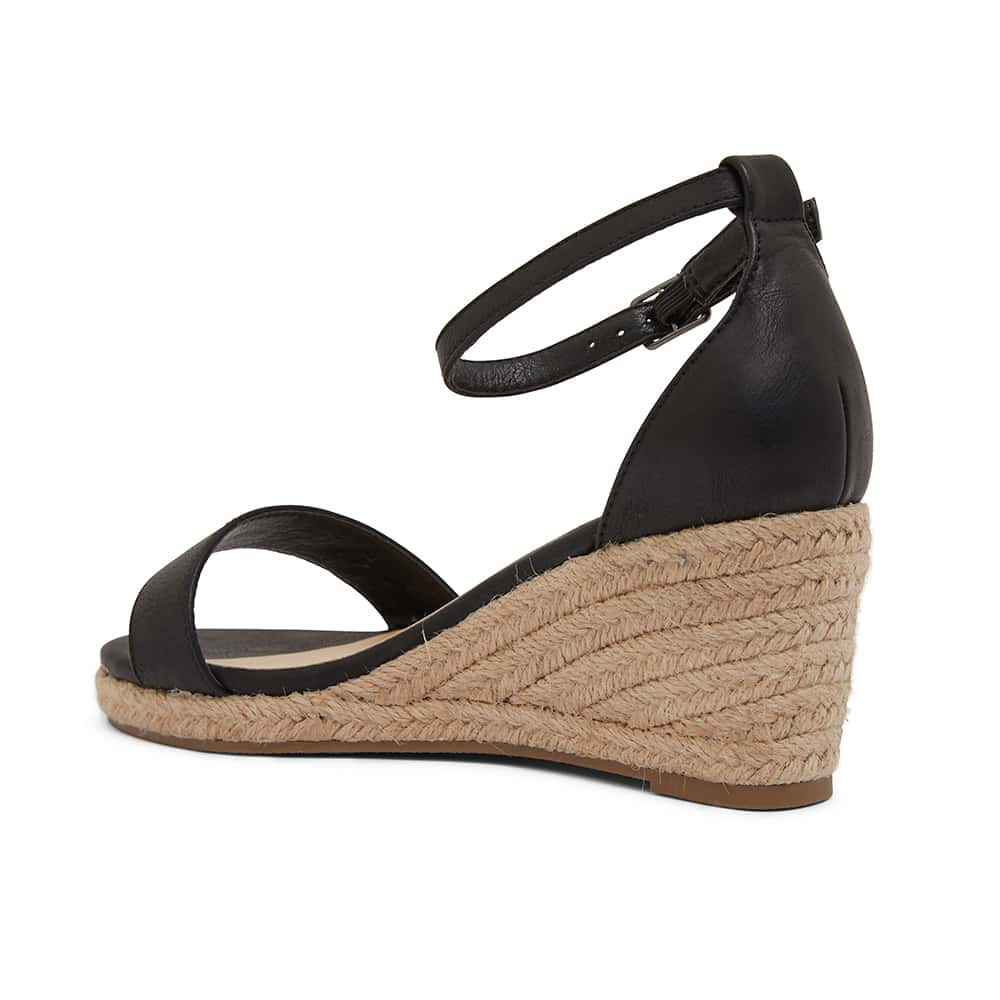 Bloom Espadrille in Black Smooth