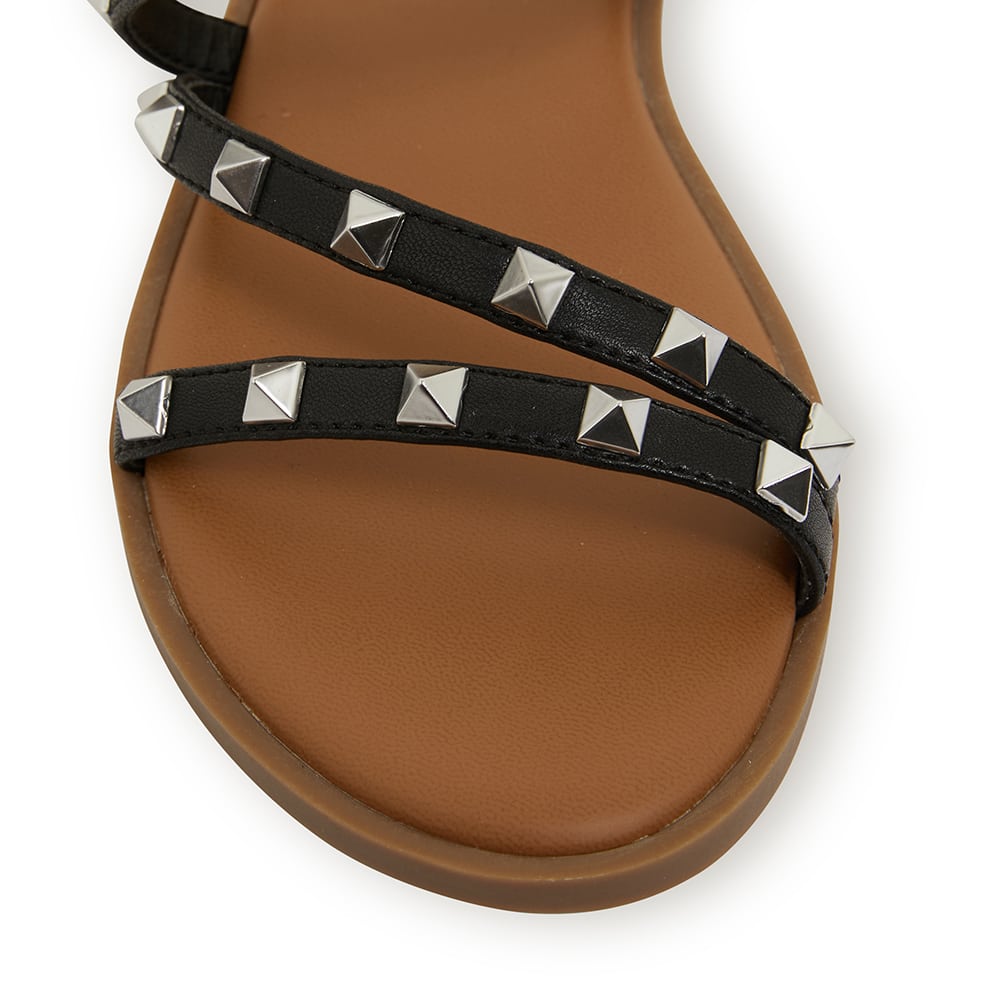 Carnival Sandal in Black Smooth Ravella Shoe HQ