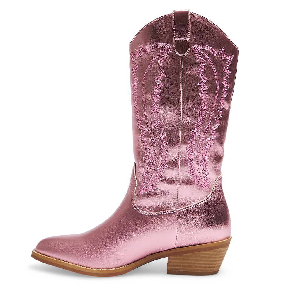 Cowboy Boot in Ice Pink Metallic