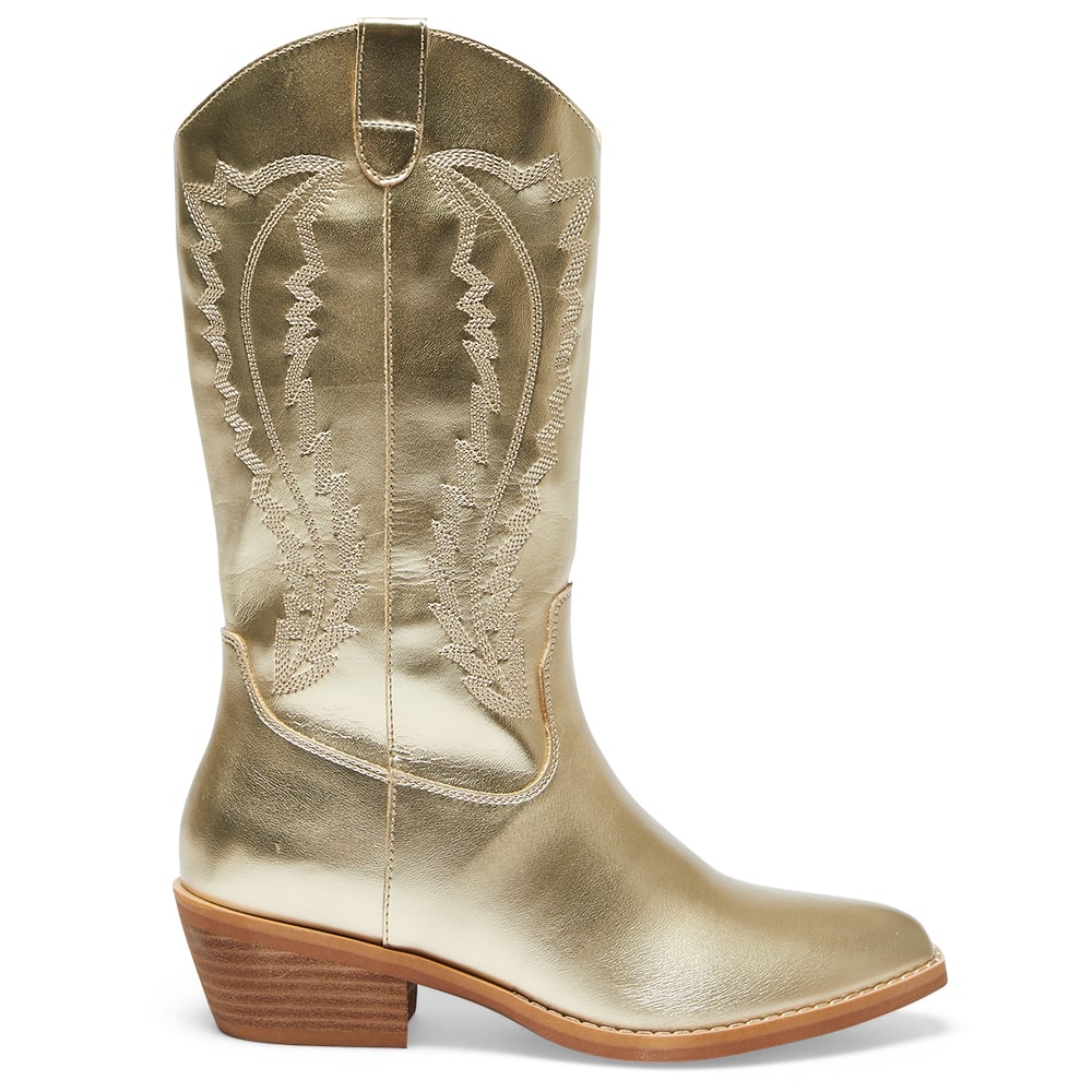 Cowboy Boot in Soft Gold