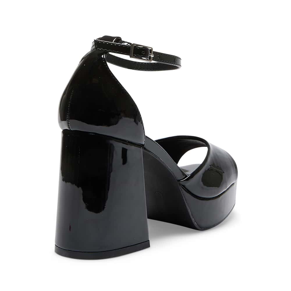 Crystal Heel in Black Patent