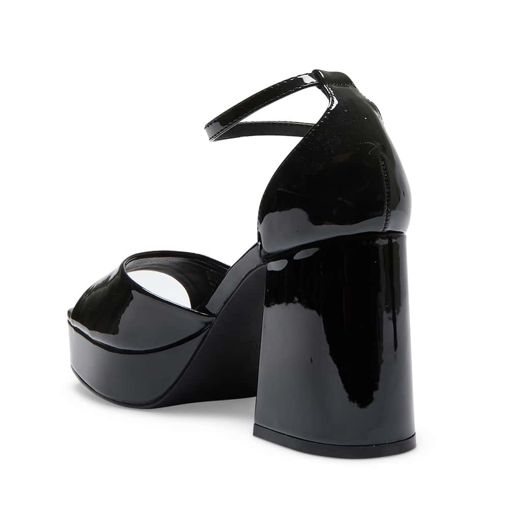 Crystal Heel in Black Patent