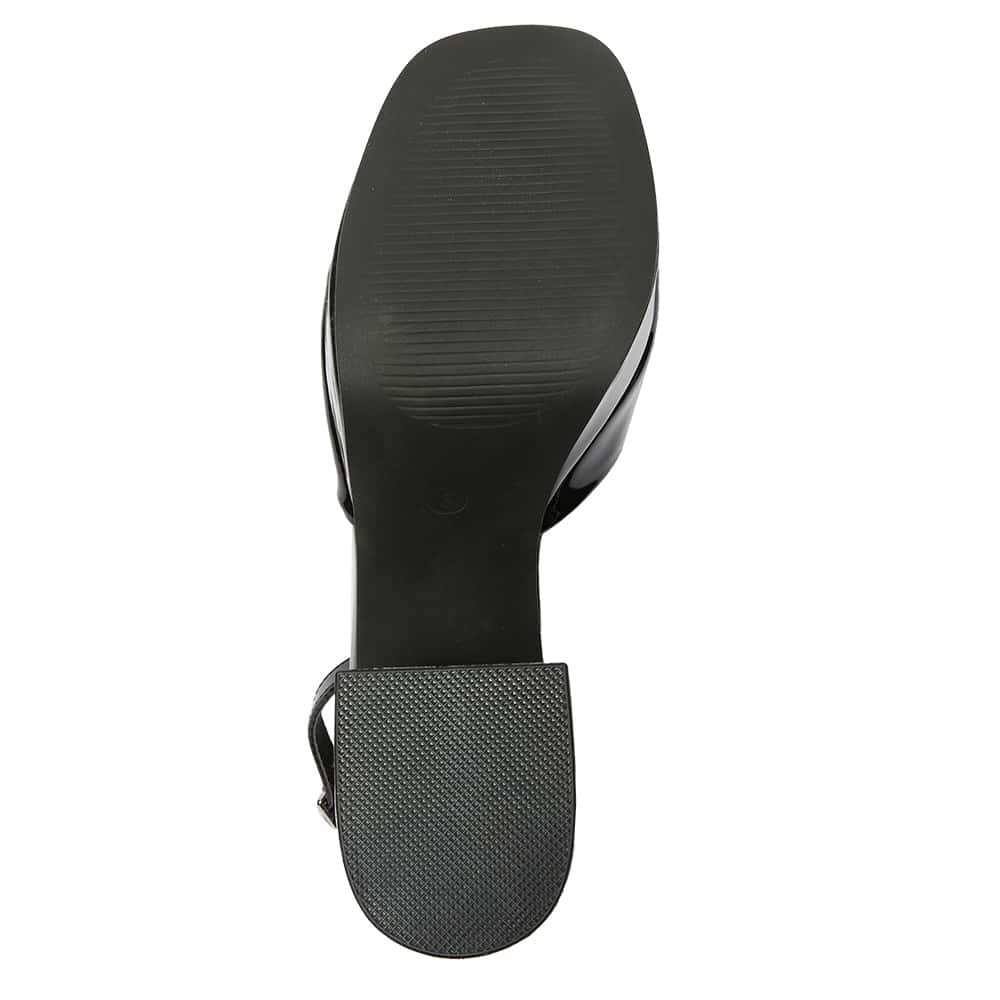 Crystal Heel in Black Patent