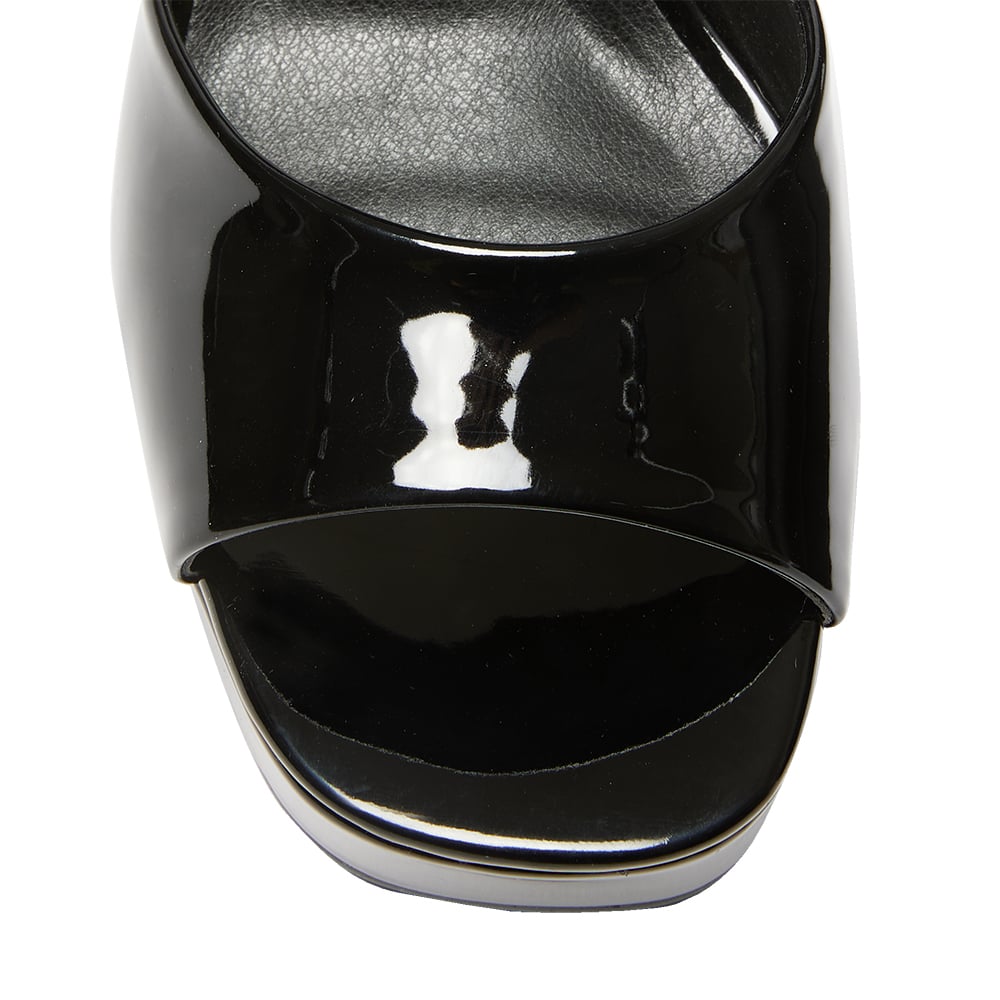 Crystal Heel in Black Patent