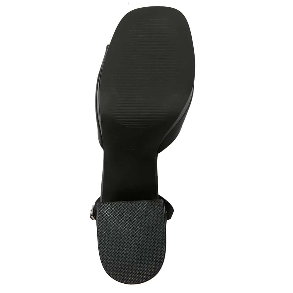 Crystal Heel in Black Satin