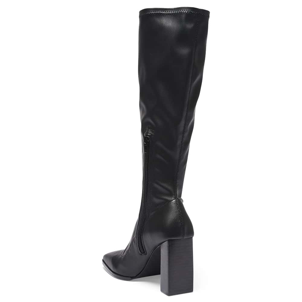Damsel Boot in Black Smooth