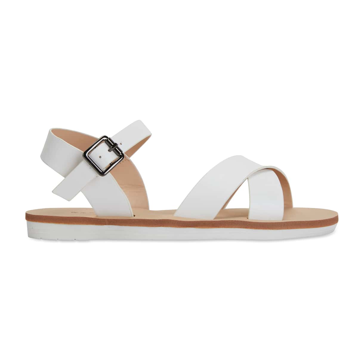 Diane Sandal in White Smooth | Ravella | Shoe HQ