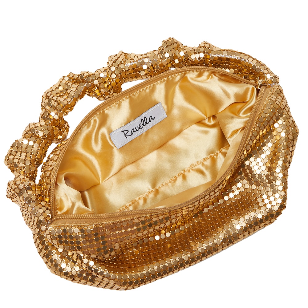 Disco Handbag in Gold Mesh