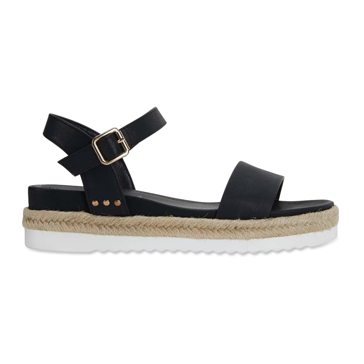 Dynamo Espadrille in Black Smooth Smooth