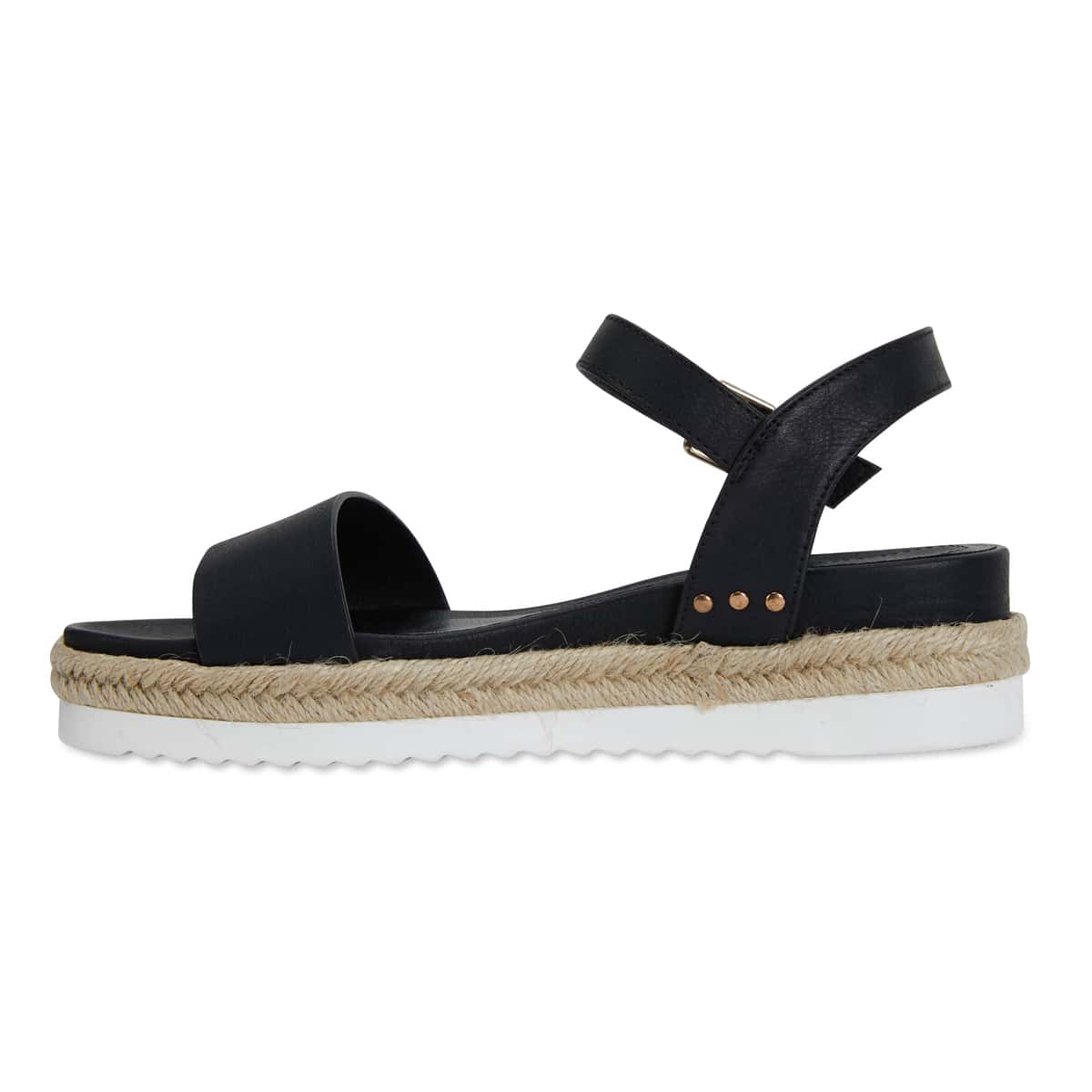 Dynamo Espadrille in Black Smooth Smooth