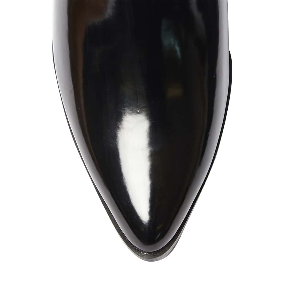 Faller Boot in Black Hi Shine Smooth