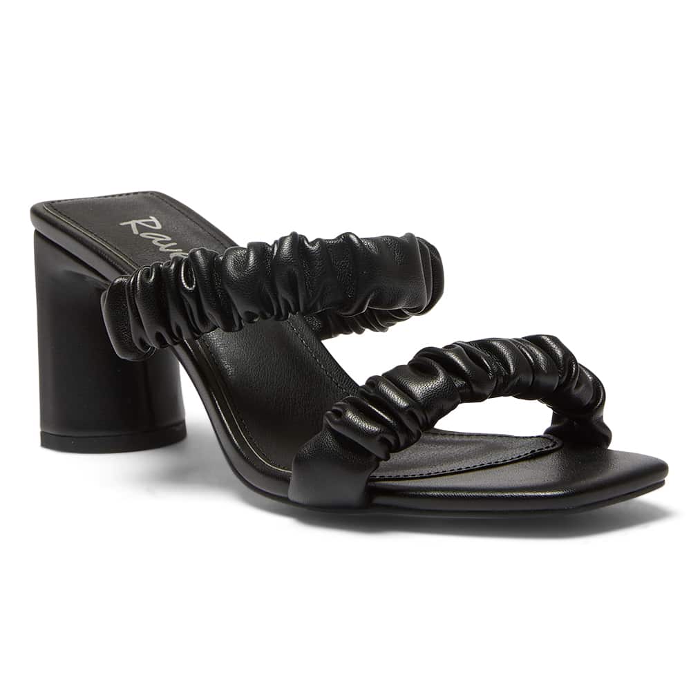 Garcia Heel in Black Smooth