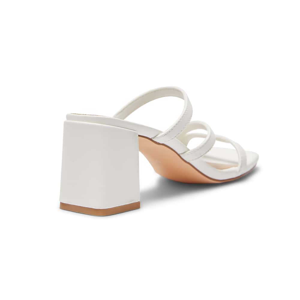 Geisha Heel in White Smooth
