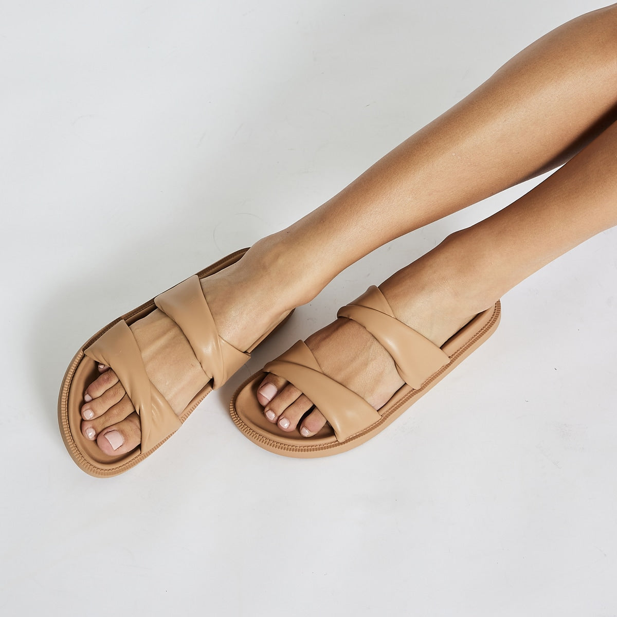 Ginny Slide in Camel Smooth