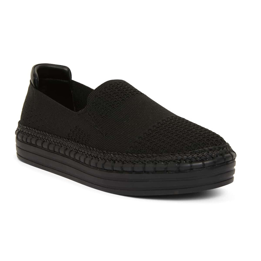 Heart Sneaker in Black Fabric