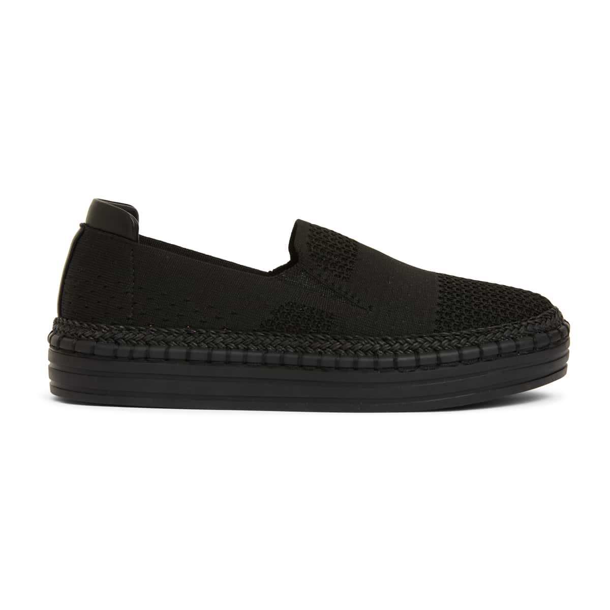 Heart Sneaker in Black Fabric