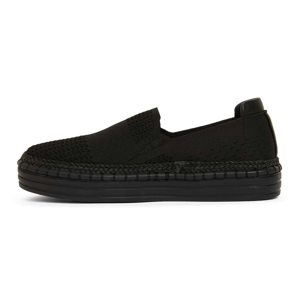 Heart Sneaker in Black Fabric