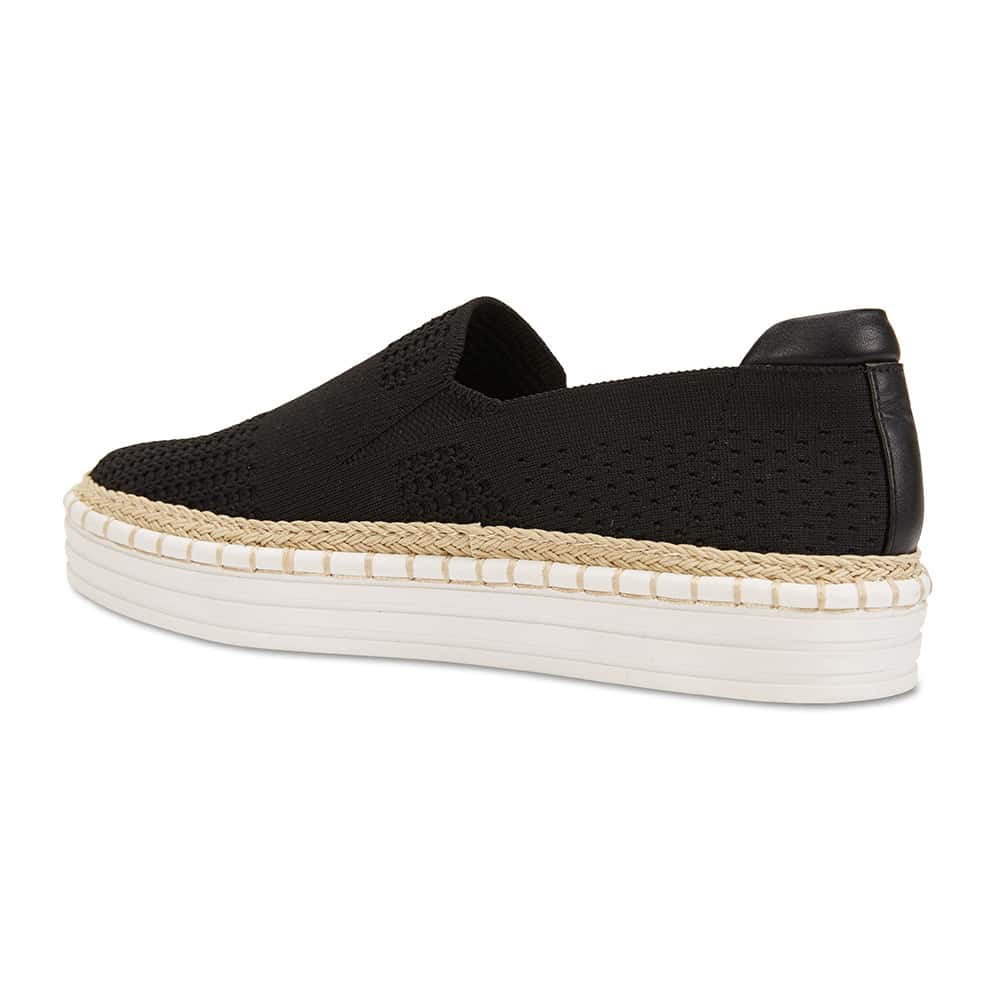 Heart Sneaker in Black Fabric
