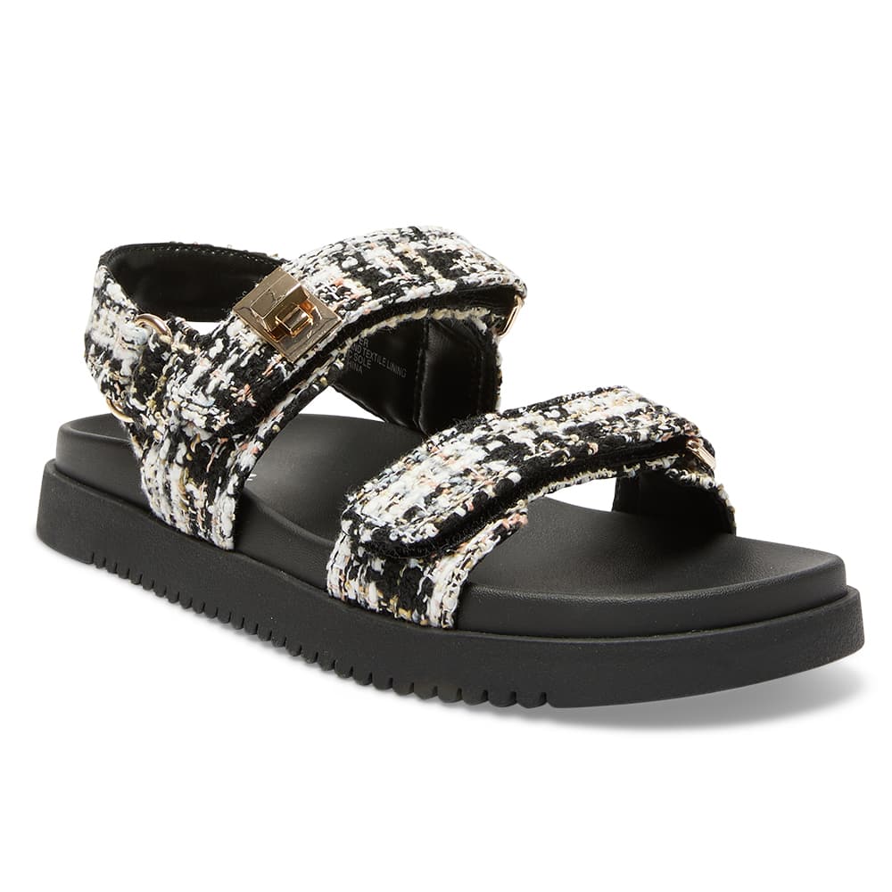 Hendrix Sandal in Black Multi Fabric