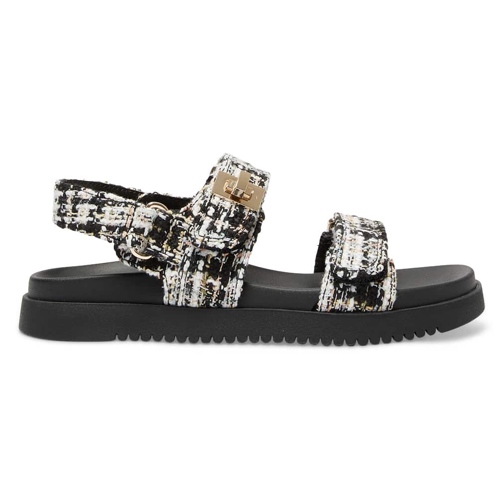 Hendrix Sandal in Black Multi Fabric