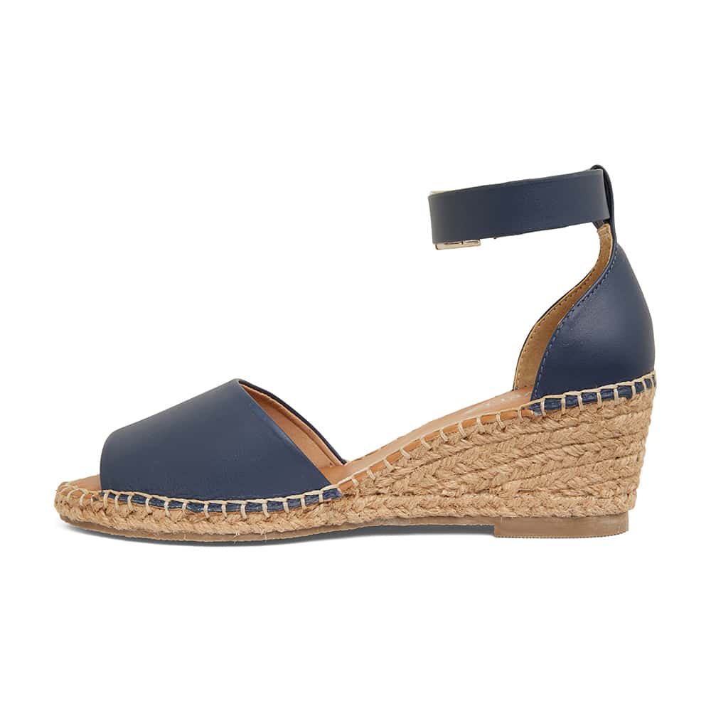Henley Espadrille in Navy Leather