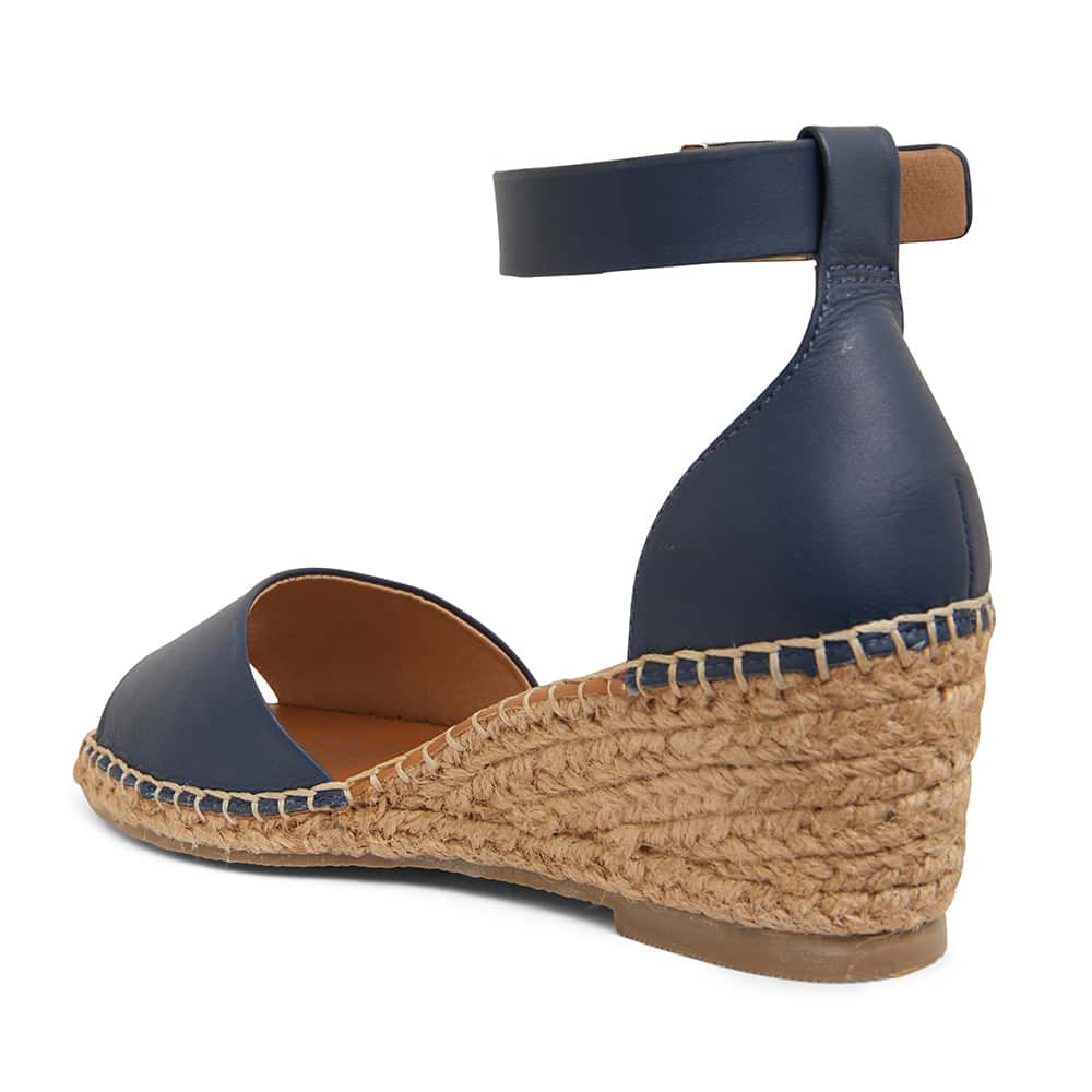 Henley Espadrille in Navy Leather