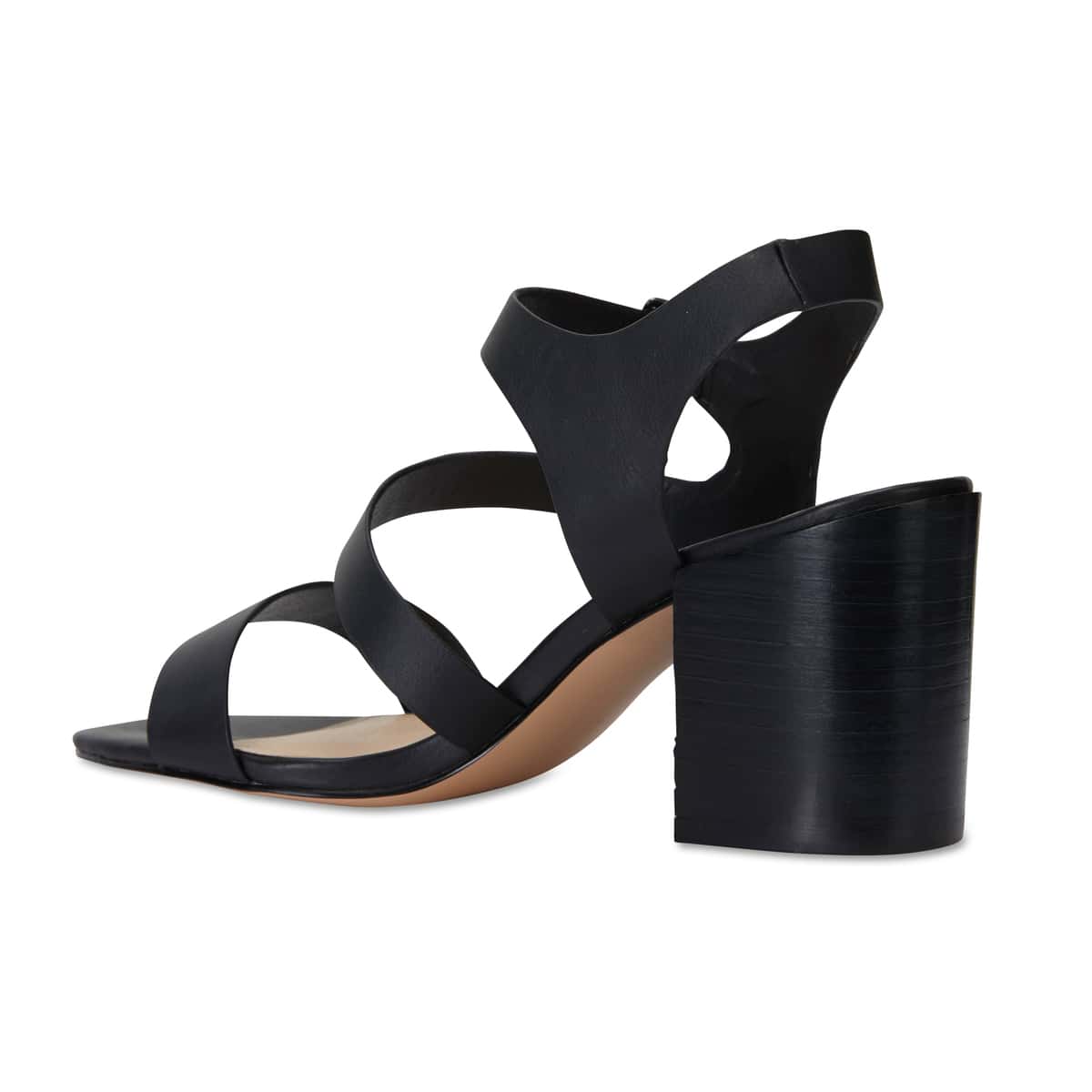 Husky Heel in Black Smooth