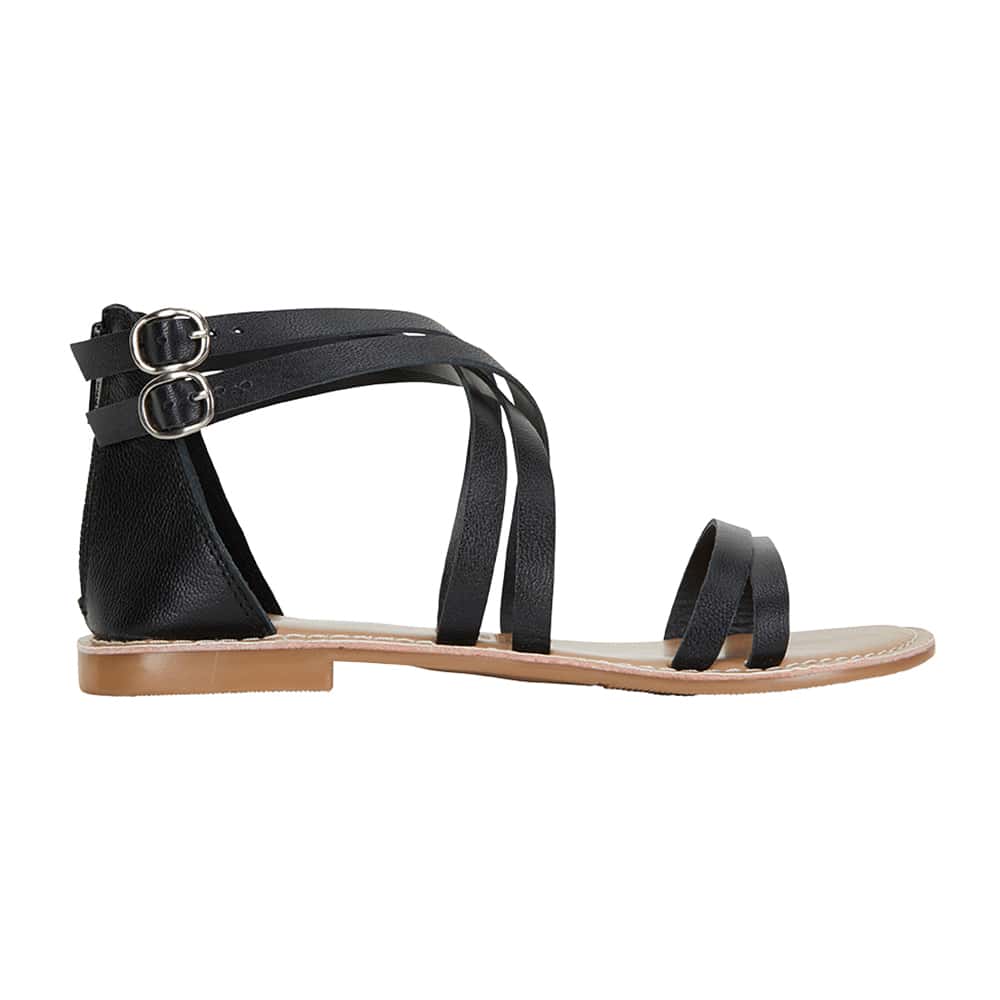 Imagine Sandal in Black Smooth Smooth