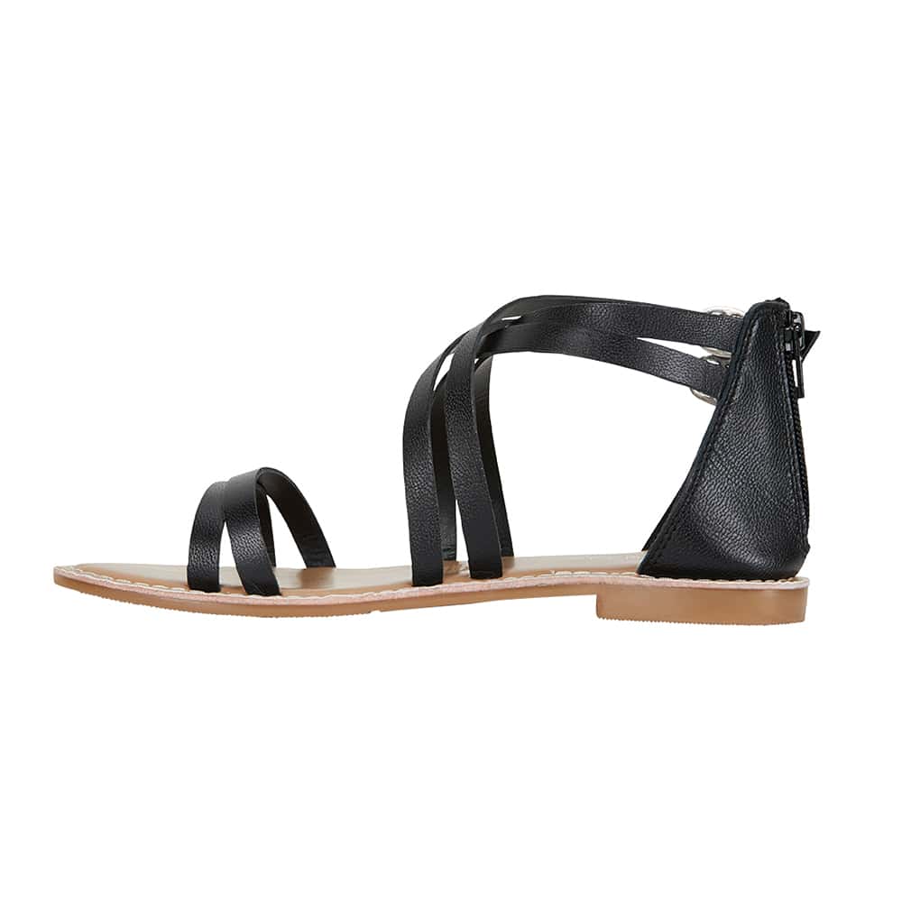 Imagine Sandal in Black Smooth Smooth